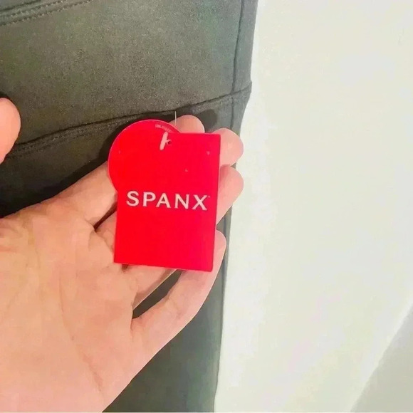 NWT Spanx Faux Suede Leggings Olive Green - Picture 8 of 10